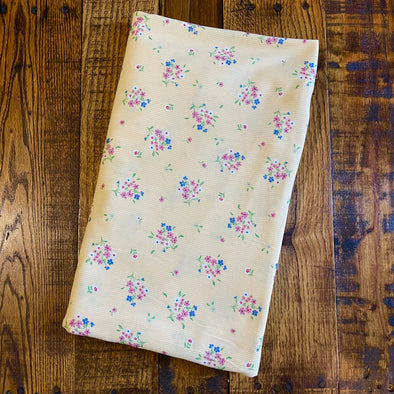 Spring Flowers on Butter Rib Poly Spandex