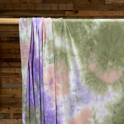 Spring Forest Tie Dye Double Brushed Poly Spandex