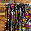 Avelina Black Floral Double Brushed Poly Spandex (LAST YARDS-MAY NOT BE CONTINUOUS)