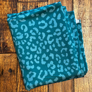 Dark Teal Leopard Non-Brushed Poly Spandex