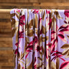 *Fuchsia and Olive Leaves on Lavender Double Brushed Poly Spandex- LAST YARDS (May Not Be Continuous)