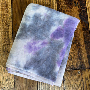 Purple & Brown Tie Dye Baby French Terry Poly Rayon Spandex- LAST YARDS (May Not Be Continuous)