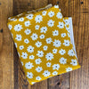 *Ivory Flowers on Dark Mustard Rayon Spandex Jersey  Last Yards - May not be continuous.