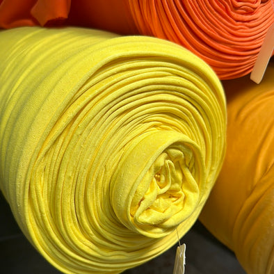 *Bright Yellow Double Brushed Poly Spandex (LAST YARDS -MAY NOT BE CONTINUOUS)
