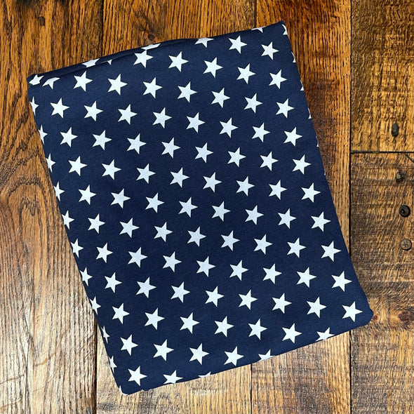 Stars on Navy Cotton Jersey (LAST YARDS-MAY NOT BE CONTINUOUS)