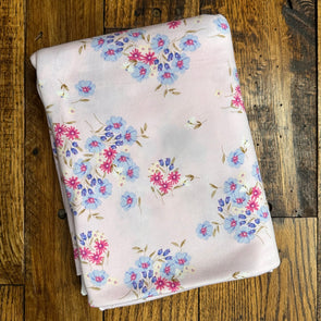 Tiny Floral on Soft Pink Double Brushed Poly- LAST YARDS (May Not Be Continuous)
